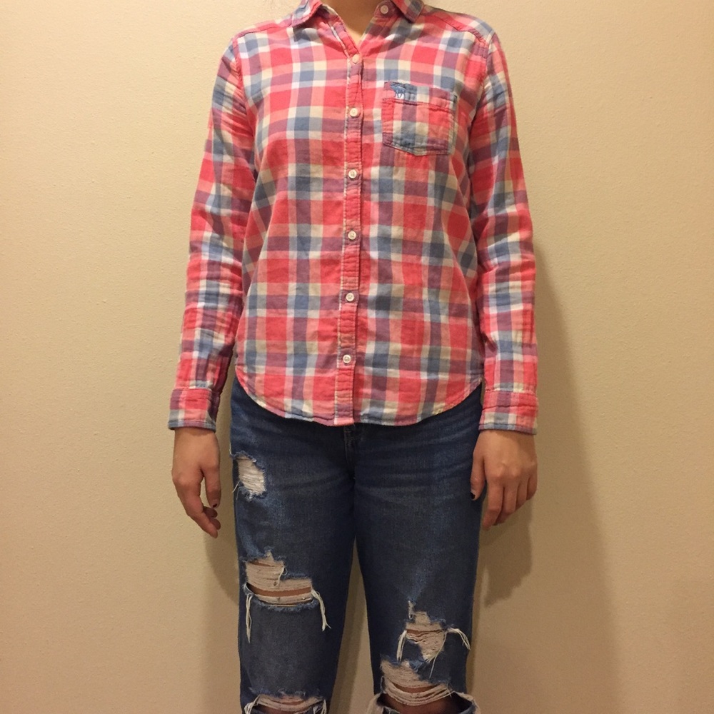 Blue/White/Pink Flannel Shirt